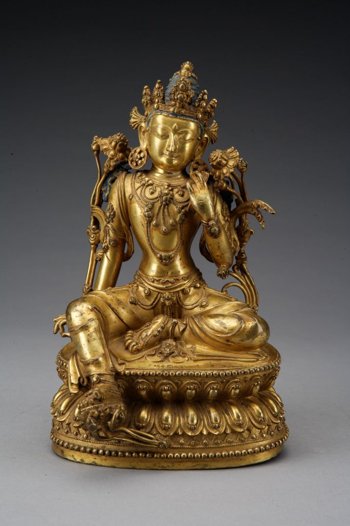 图片[1]-Bronze gilded statue of Guanyin Bodhisattva-China Archive